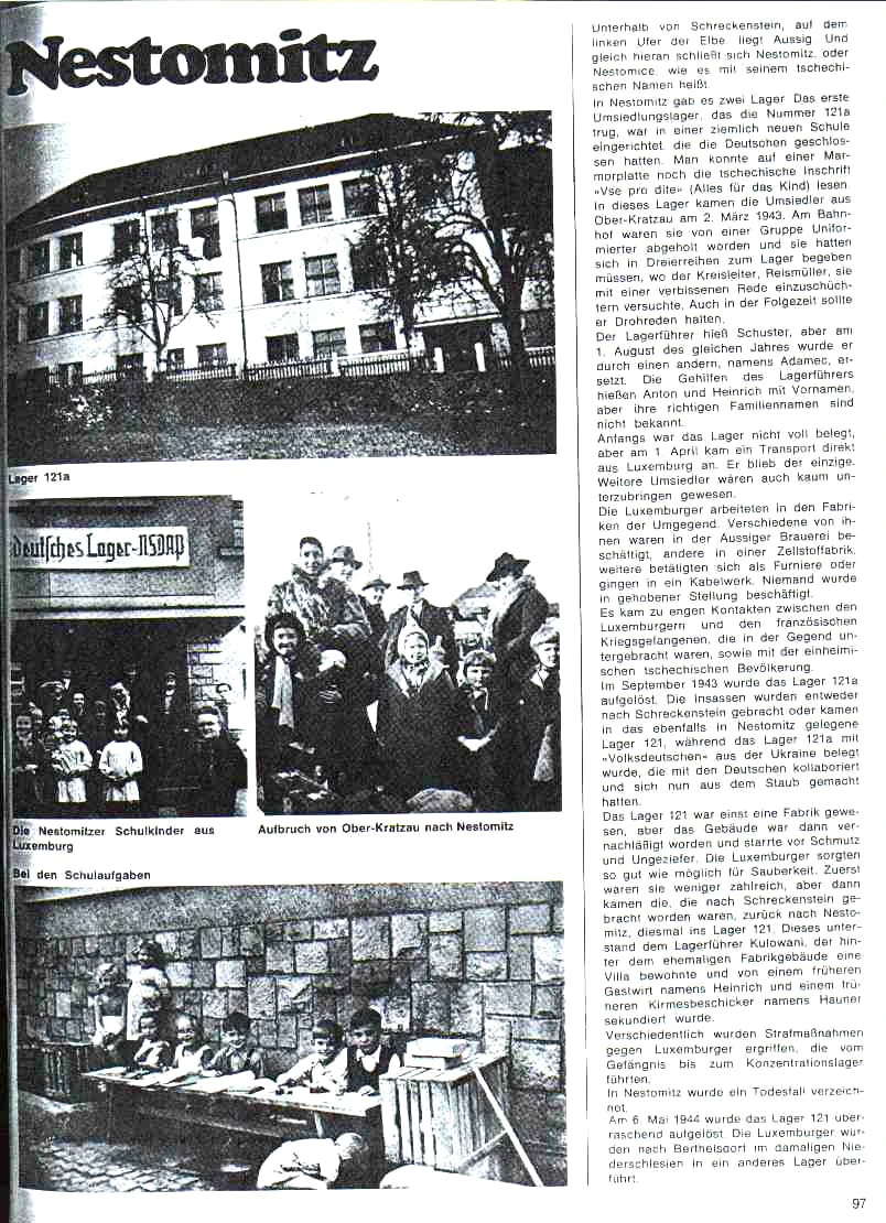 Článek v německém tisku o lecemburčanech v Neštěmicích